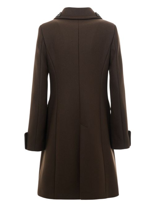 cappotto donna con applicazioni marrone Bazar deluxe | S1146-2000206